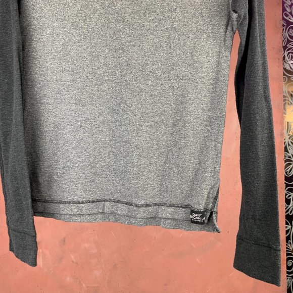 Grey BASEBALL TEE / Men's SMALL Baseball T-Shirt / Grey Long Sleeve T-Shirt / - Picture 3 of 4
